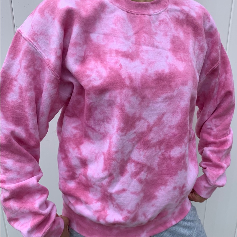 Wine tie dye crew neck sweatshirt